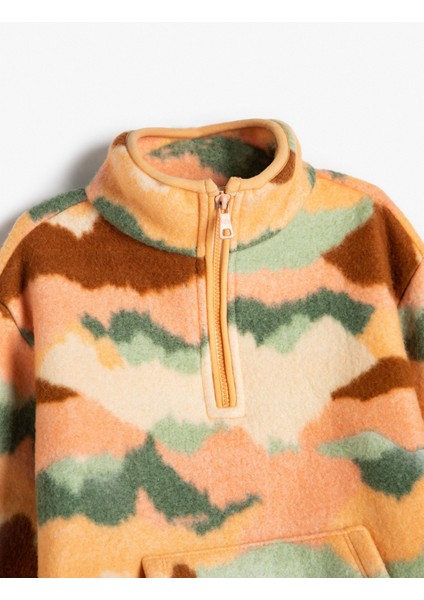 Polar Sweatshirt Dik Yaka Yarım Fermuarlı Uzun Kollu indirimleri