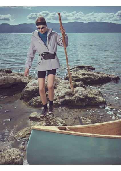 Dik Yaka Sweatshirt Slogan Baskılı Rahat Kesim