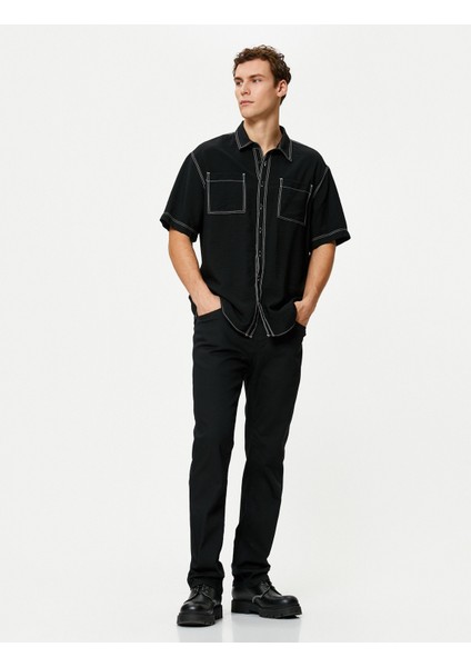 Straight Fit Boru Paça Kot Pantolon - Mark Jean