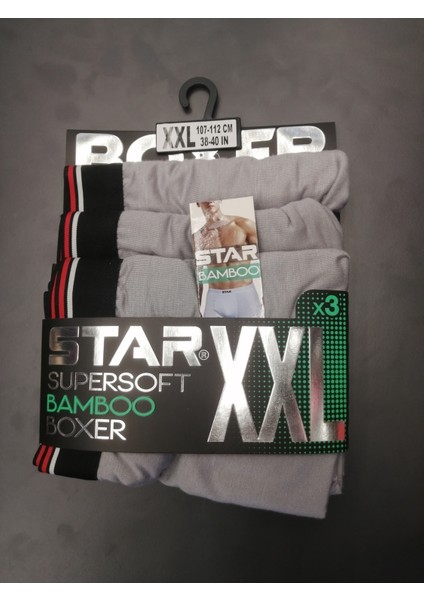 3lü Erkek Süpersoft Bambu Boxer