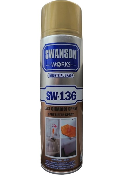Swanson Works Araç İçi Çamaşır Kumaş Deri Koltuk Elbise Leke Çıkarıcı Köpük Sprey 500 ML