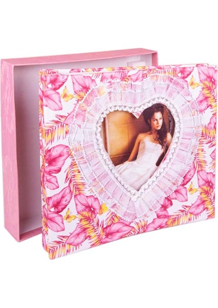 40 Sayfa Yapışkanlı Dantelli Çiçekli Fotoğraf Albümü - 22x25cm fiyatları