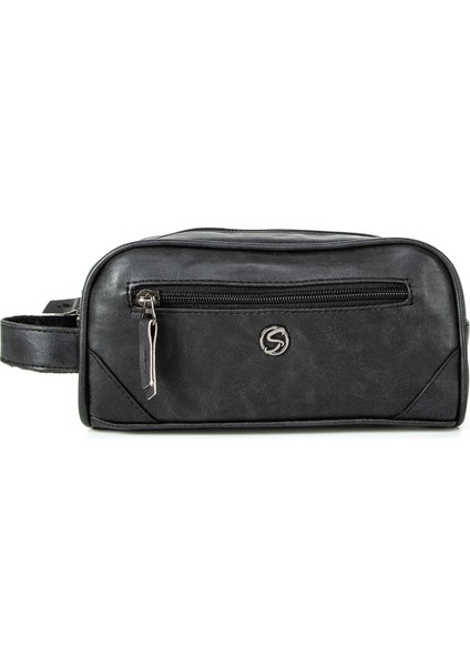 Erkek Vegan Deri Kişisel Traş Kozmetik Clutch Çanta Seyehat Bakım El Çantası