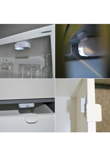 4 Adet Manyetik Dolap Içi LED Işık - Mutfak Dolap Ledi- Çekmece Ledi Kapağı Açınca Yanan Mini LED indirimleri