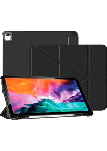 Apple iPad 8. Nesil 10.2 Kılıf Kalem Bölmeli Trifolding Smartcase A2270 A2428 A2429 A2430