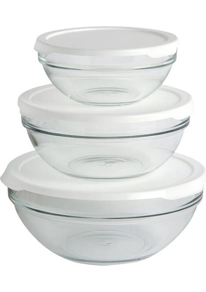 97314 Chefs 3lü Kapaklı Cam Kase Saklama Kabı Seti fiyatları