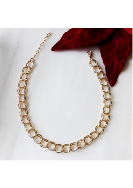 Gold Renk Zincir Kadın Choker Kolye