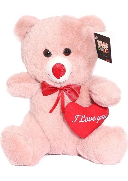 POL-1014 Peluş Kalpli Ayı 35 cm