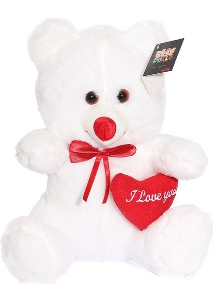 POL-1014 Peluş Kalpli Ayı 35 cm