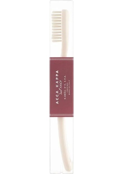 Vintage Medium Hindistan Cevizi Yağlı Organik Diş Fırçası Nylon Bristle - Beyaz