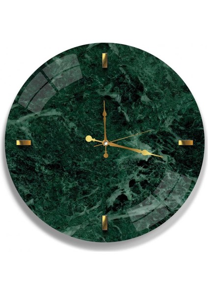 Yeşil Mermer Cam Saat - 60 cm fiyatları