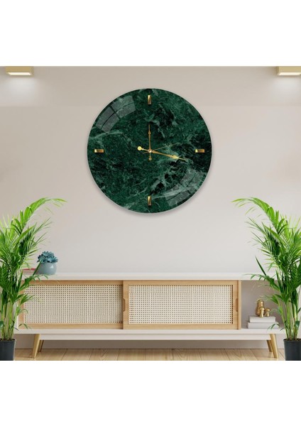 Yeşil Mermer Cam Saat - 60 cm modelleri