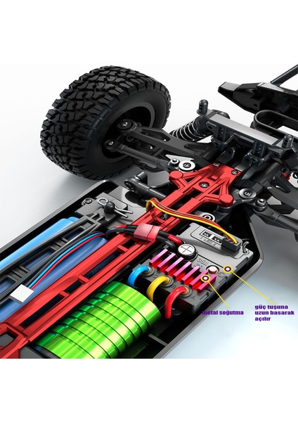 Mofy Baby Gantry Pro Fırçasız Motor 70KM Hız Yapan Uzaktan Kumandalı Metal Iç Aksam Rc 4WD Araba