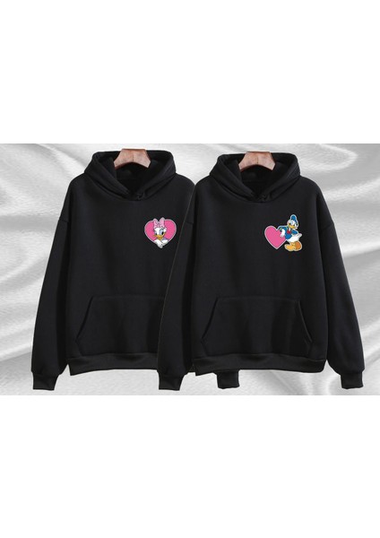Donald & Daisy Duck Baskılı Çift Sweatshirt 2 Adet Sevgili Kombini