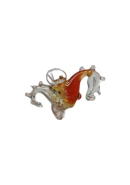 El Yapımı Mini Murano Cam Deniz Atı Biblo A149-07