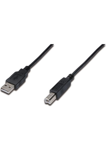 USB 2.0 Bağlantı Kablosu, USB A Erkek - USB B Erkek, 1 metre, AWG 28, UL, siyah renk