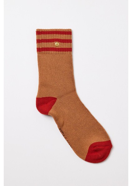 Zımbalı Havlu Erkek Soket Çorap Kahverengi