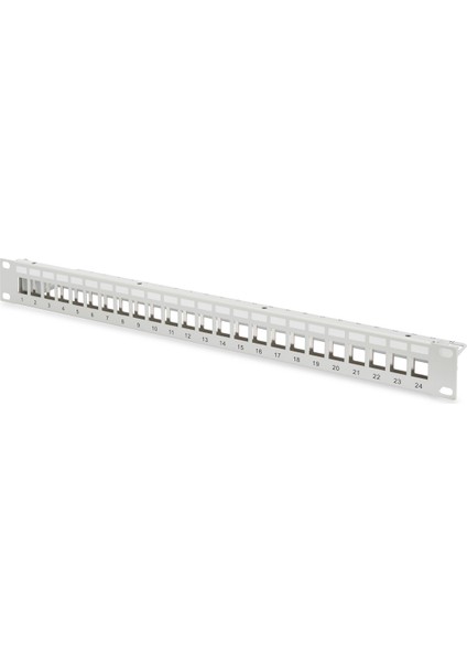 Digitus 24 Port Boş Patch Panel, Zırhlı, 1U Yüksekliğinde, Gri Renk