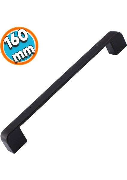 Metal Mobilya Mutfak Dolabı Çekmece Kapı Dolap Kapak Kulpu Kulbu 160 mm Siyah