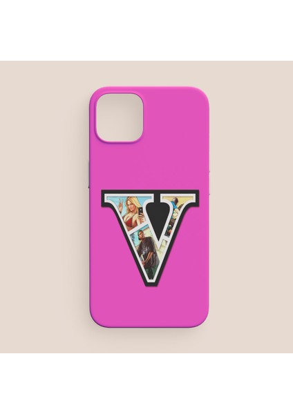 Gta V Tasarımlı Pembe iPhone 13 Pro Max Telefon Kılıfı