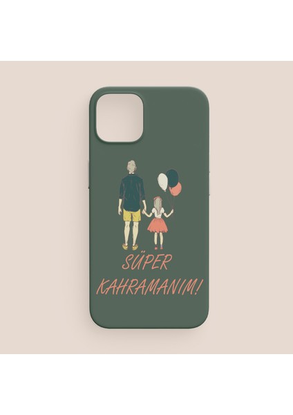 Süper Kahramanım Yazılı Baba Kız Temalı iPhone 13 Pro Telefon Kılıfı