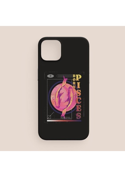 Born Pisces Yazılı Balık Burcu iPhone 13 Pro Max Telefon Kılıfı