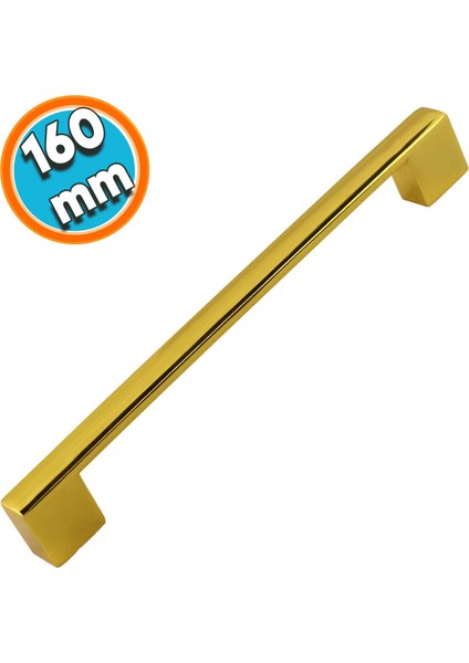 Mobilya Banyo Mutfak Dolabı Çekmece Dolap Kapak Kulpu Kulbu Gold Altın 160 mm Metal Kulp