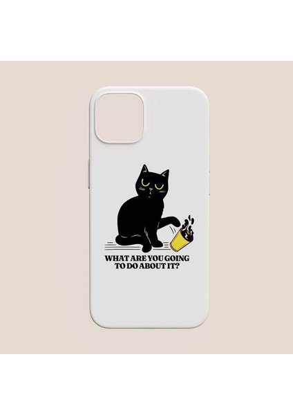 Yaramaz Kara Kedi Tasarımlı iPhone 12 Pro Max Telefon Kılıfı