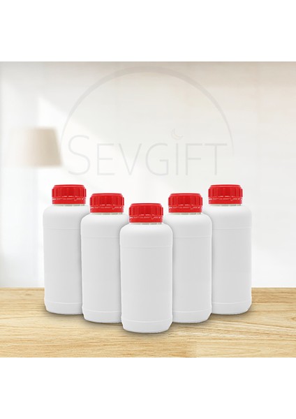 Plastik Numune Saklama Şişesi 250 ml Kırmızı Kapaklı - 50 Adet Kimyasala Dayanıklı