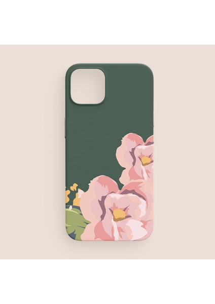 Pembe Sarı Çiçekler Tasarımlı iPhone 13 Pro Telefon Kılıfı