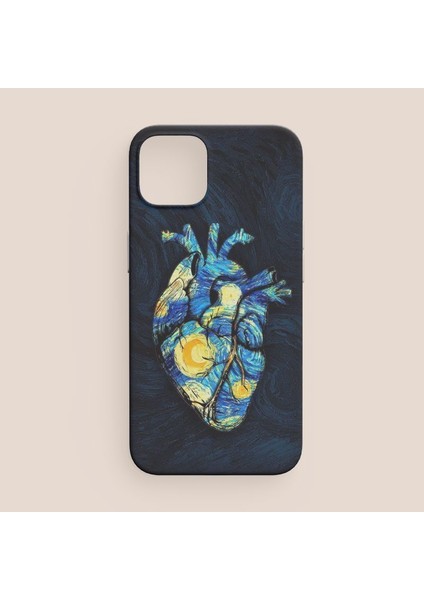 Van Gogh Olağanüstü Bir Gece Kalp Tasarımlı iPhone 12 Pro Max Telefon Kılıfı