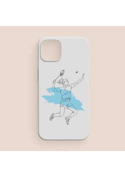 Badminton Oynayan Sporcu Tasarımlı iPhone 13 Telefon Kılıfı