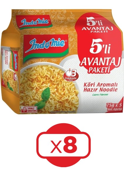 Hazır Noodle Körili 75 gr x 5'li Avantaj Paket x 8 Adet