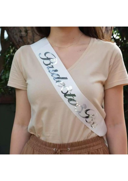 Bride To Be Bekarlığa Veda Beyaz Gümüş Parlak Kuşak fiyatları