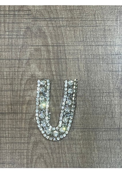 5x3 cm Ütü Ile Yapışan Zirkon Taş Işleme U Harfi Arma Yama Dikiş Hobi Aksesuarı