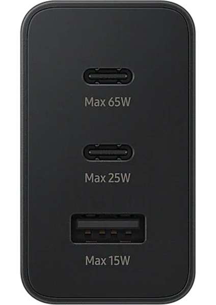 Samsung 3in1 Trio 65W 2xpd+Usba Ev Tipi Şarj Aleti 3 Çıkışlı EP-T6530NBEGWW Samsung Türkiye Garantili fiyatları
