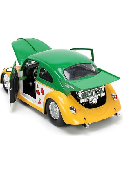 Ninja Turtles (Ninja Kaplumbağalar) Lisanslı Vw Drag Beetle Aracı, Die-Cast (Metal), Açılabilen Parçalar, Figürlü