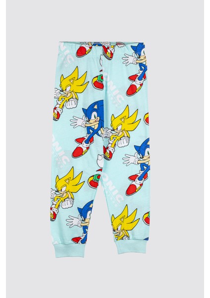 The Hedgehog Super Sonic Desenli Pamuk Çocuk Pijama Takımı