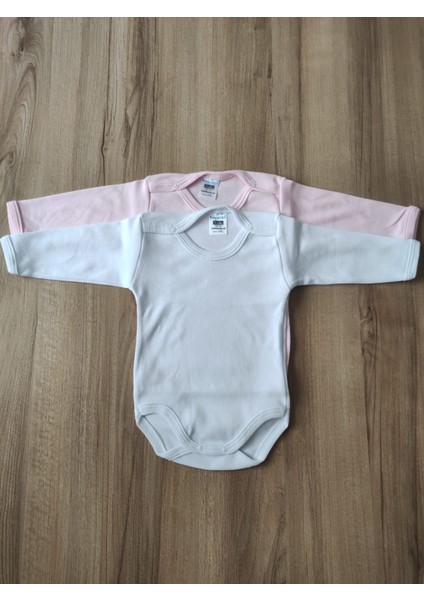 2 Parça Unisex Bebek Uzun Kollu Organik Pamuk Çıtçıtlı Body Zıbın Yenidoğan Hediye Seti