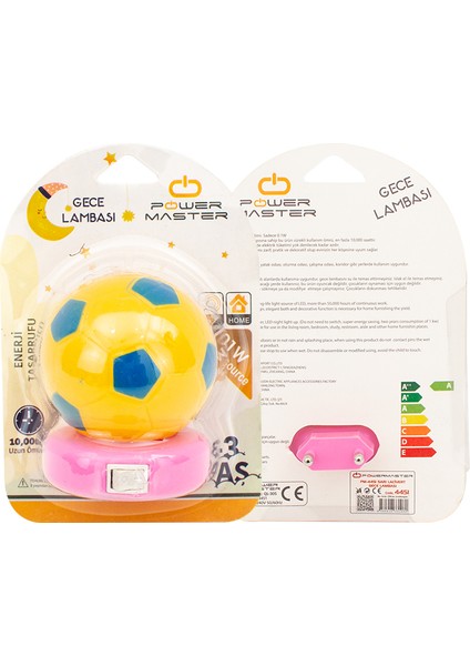 Powermaster PM-4451 Çocuk Odası Gece Lambası Taraftar Takım Futbol Priz Tipi 50000 Saat Lamba Ömrü