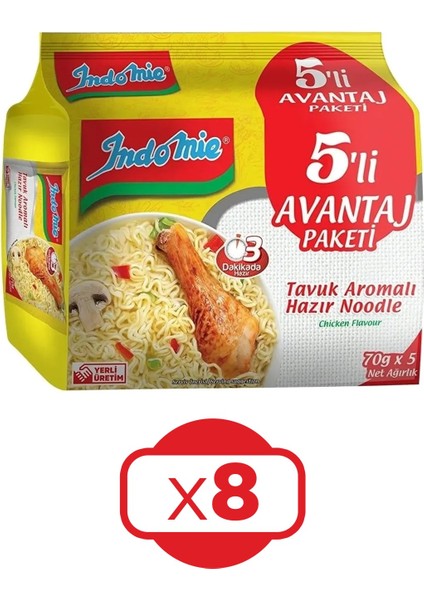 Hazır Noodle Tavuklu 75 gr x 5'li Avantaj Paket x 8 Adet