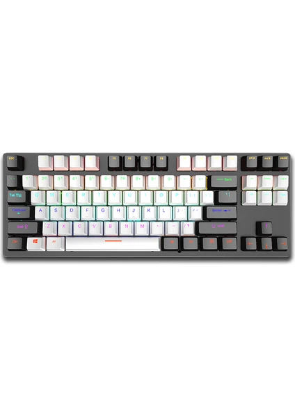 Leaven K550 Rgb Beyaz/siyah K550 Mavi Blue Switch Mekanik Gaming Oyuncu Klavyesi