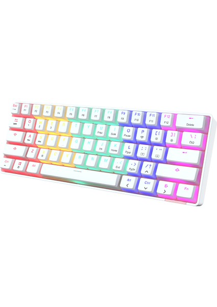 STK61 Beyaz Rgb Ledli Tam Mekanik Kahverengi  Switch Gaming Bluetooth Kablosuz Oyuncu Klavyesi