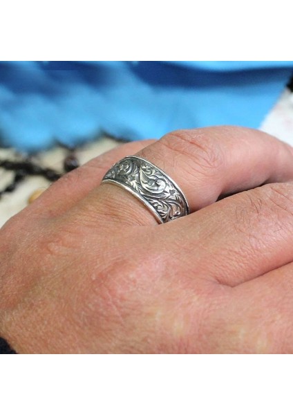 El Yapımı Gümüş Alyans Kalemkar Işçilik 10 mm Alyans fiyatları