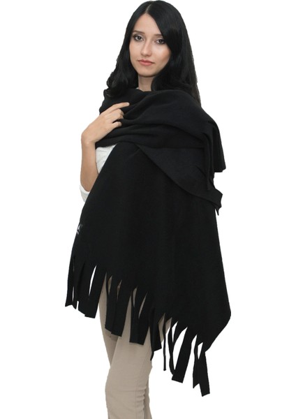 Siyah Püskülü Unisex Polar Şal fiyatları