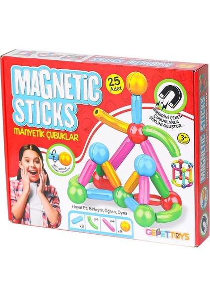 Ms-25 Manyetik Çubuklar 25 Parça -Gepettoys