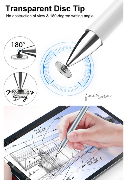 Quartzpro Tablet Uyumlu Dokunmatik Ekran Kalemi Yazı ve Çizim Tablet Kalemi