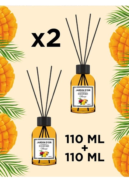 Mango Reed Dıffuser 2'li Set (Mango Çubuklu Oda Kokusu) 110 ml x 2 Adet