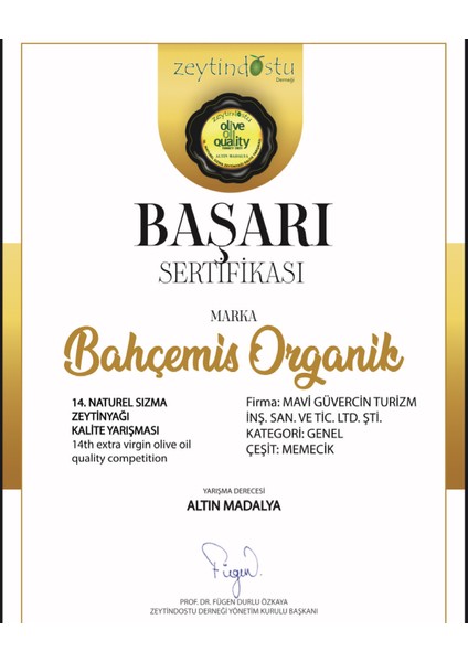 Bahcemis Zeytinyağı Premium 1st 5LT