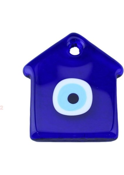 Cam Nazar Boncuğu Delikli Ev Modeli Büyük Boy 10.5X12 cm